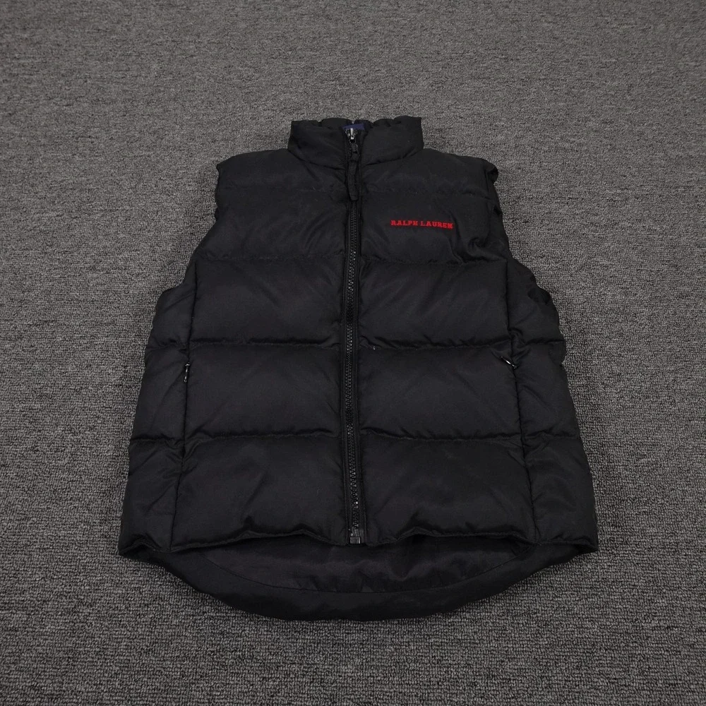 Ralph Lauren Vest Kids Small Black Down Puffer Quilted Zip‎ Nylon Winter